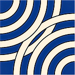 Дизайнерская плитка с узором Круги синяя варинант исполнения - 2 | Loft Concept в Волгограде