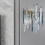 Бра с ветвистым каркасом из металла и подвесками из стекла Droplet Chandelier варинант исполнения - 1 | Loft Concept в Волгограде