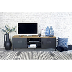 ТВ-тумба из металла и столешницей из массива дуба Metal Wood TV-Stand варинант исполнения - 5 | Loft Concept в Волгограде