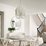 Люстра белая с несколькими ярусами деревянных палочек Bright Wooden Chandelier варинант исполнения - 6 | Loft Concept в Волгограде