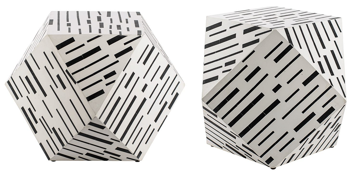Табурет Black&white Indian Bone Inlay stool Табурет Black&white Indian Bone Inlay stool - Loft-Concept в Волгограде