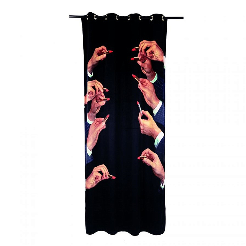 Штора Seletti Lipstick Black Черный Мульти Штора Seletti Lipstick Black Черный Мульти в Волгограде | Loft Concept