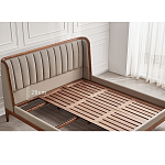 Кровать двуспальная с мягким изголовьем Moon Walnut Bed варинант исполнения - 9 | Loft Concept в Волгограде