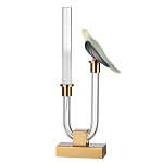 Настольная лампа с прозрачной трубкой и декоративной фигуркой птицы на бронзовой подставке Ganthea варинант исполнения - 1 | Loft Concept в Волгограде