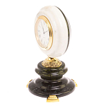 Часы настольные бронзовые из натуральных камней Мрамор и Змеевик Stone Clock варинант исполнения - 5 | Loft Concept в Волгограде