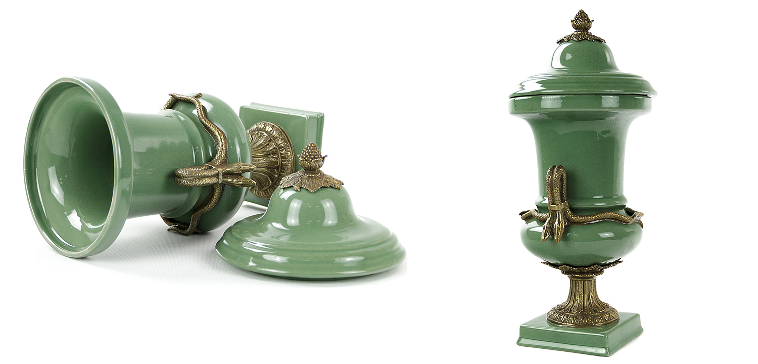 Ваза Selenia Green Vase Bronze Serpents Ваза Selenia Green Vase Bronze Serpents - Loft-Concept в Волгограде