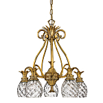 Люстра цвета латунь с 5-ю плафонами из рельефного стекла в форме ананаса Hinkley варинант исполнения - 1 | Loft Concept в Волгограде