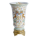 Ваза из фарфора на бронзовом основании Turquoise Blooming Garden варинант исполнения - 1 | Loft Concept в Волгограде