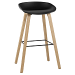 Барный стул на ножках из натурального дерева Boras Black варинант исполнения - 1 | Loft Concept в Волгограде