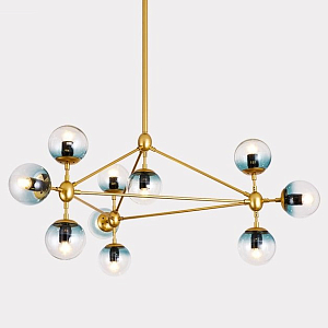 Люстра Modo Chandelier Globes Blue Ambre Gold