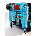 Кресло "Баския и Уорхол" Basquiat Warhol graffiti chair натуральная кожа варинант исполнения - 4 | Loft Concept в Волгограде