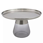 Кофейный столик с основанием из закаленного стекла Classic Round Gray Table варинант исполнения - 1 | Loft Concept в Волгограде