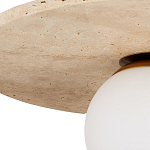 Потолочный светильник из травертина с плафоном из белого матового стекла Marble Glow варинант исполнения - 1 | Loft Concept в Волгограде