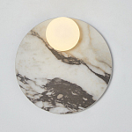 Бра круглое с каменным основанием и плафоном из стекла Shaw Marble Lighting варинант исполнения - 1 | Loft Concept в Волгограде