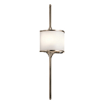 Бра вертикальное с белым полукруглым плафоном и длинным стержнем L Kichler варинант исполнения - 1 | Loft Concept в Волгограде