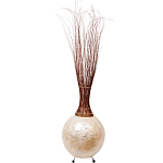 Торшер из перламутра на металлическом каркасе Indonesian Comet варинант исполнения - 3 | Loft Concept в Волгограде