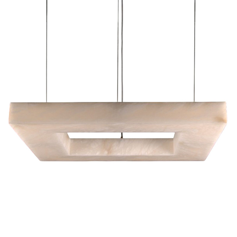 Люстра с квадратным каменным плафоном Calcite Square Light Латунь Белый Люстра с квадратным каменным плафоном Calcite Square Light Латунь Белый в Волгограде | Loft Concept