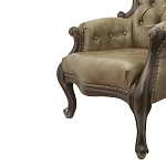 Кресло кожаное с мягкими подлокотниками на 4-х деревянных ножках Evelyn Classical Armchair варинант исполнения - 4 | Loft Concept в Волгограде