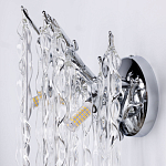 Бра цвета хром с ветвями и прозрачными стеклянными подвесками в виде вытянутых спиральных капель Droplet Chandelier варинант исполнения - 6 | Loft Concept в Волгограде