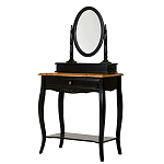 Трельяж черный из массива березы с зеркалом и ящиком Vintage варинант исполнения - 1 | Loft Concept в Волгограде