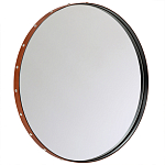 Зеркало овальное в металлической раме с кожаной отделкой Loft in Reflection варинант исполнения - 1 | Loft Concept в Волгограде