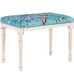 Банкетка из массива бука с цветочным принтом Turquoise Beige Chinoiserie Imperial  Garden Banquette варинант исполнения - 1 | Loft Concept в Волгограде