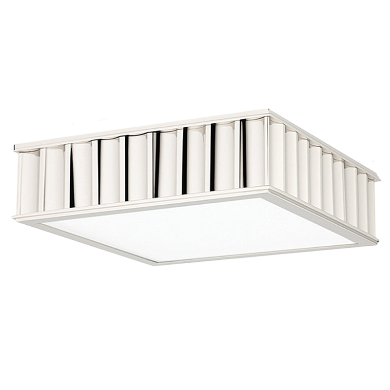 Потолочный светильник квадратный с гофрированным серебрянным абажуром Millennium Серебряный Белый в Волгограде | Loft Concept 