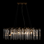 Люстра подвесная прямоугольная с бронзовыми акцентами и прозрачными стеклянными каплями Droplet Chandelier варинант исполнения - 2 | Loft Concept в Волгограде