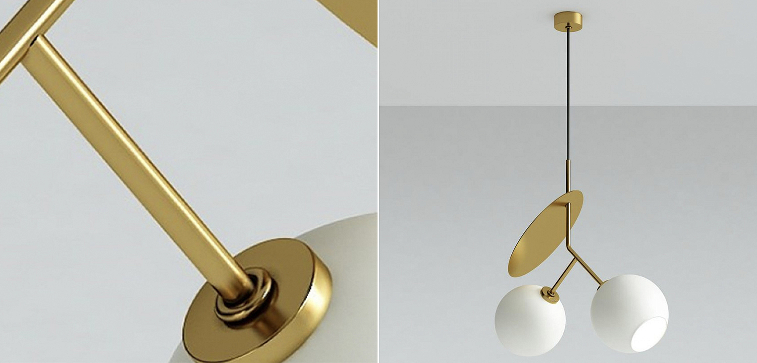 Подвесной светильник Cherry Pendant Double Gold Подвесной светильник Cherry Pendant Double Gold - Loft-Concept в Волгограде