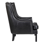 Кресло из натуральной кожи на 4-х деревянных ножках из массива бука Daniel Leather Armchair black варинант исполнения - 2 | Loft Concept в Волгограде