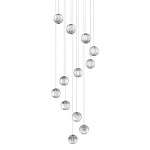 Люстра каскадная с прозрачными шарообразными плафонами Crystal Globule варинант исполнения - 1 | Loft Concept в Волгограде