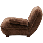 Кресло без подлокотников коричневое ну круглых деревянных ножках Loup Plush Armchair Brown варинант исполнения - 2 | Loft Concept в Волгограде