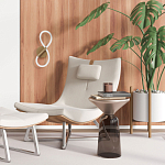 Бра с белым плафоном в форме восьмерки и круглым основанием Luke Lampco Tracer Lamp варинант исполнения - 6 | Loft Concept в Волгограде