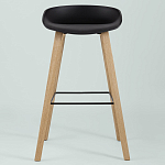 Барный стул на ножках из натурального дерева Boras Black варинант исполнения - 3 | Loft Concept в Волгограде