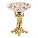 Чаша с цветочным орнаментом на ножке в виде бронзового ангела Eden Garden варинант исполнения - 1 | Loft Concept в Волгограде