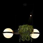 Подвесной светильник с 2-мя шарообразными плафонами и цилиндрическим спотом Light of Еyes варинант исполнения - 5 | Loft Concept в Волгограде