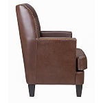 Кресло из натуральной кожи c мягкими подлокотниками на 4-х деревянных ножках из массива бука Joseph Armchair brown варинант исполнения - 2 | Loft Concept в Волгограде