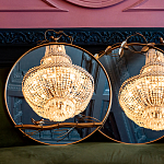 Зеркало настенное в раме золотого цвета с декором птица на ветке Mirror Portal варинант исполнения - 3 | Loft Concept в Волгограде