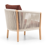 Дизайнерское уличное кресло из массива дерева с веревочной спинкой BOBOLI Armchair варинант исполнения - 4 | Loft Concept в Волгограде