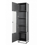 Шкаф-витрина цвета графит с полками и стеклянной дверью Strict Lines варинант исполнения - 3 | Loft Concept в Волгограде