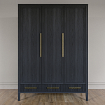 Большой Шкаф Primo Черный дуб с 3 дверьми и 3 выдвижными ящиками варинант исполнения - 1 | Loft Concept в Волгограде