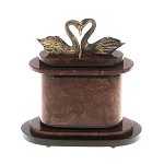 Часы настольные из натурального камня с декором в виде двух лебедей Swans Stone Clock варинант исполнения - 7 | Loft Concept в Волгограде