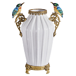 Ваза белого цвета из фарфора с птичкми White Garden варинант исполнения - 1 | Loft Concept в Волгограде