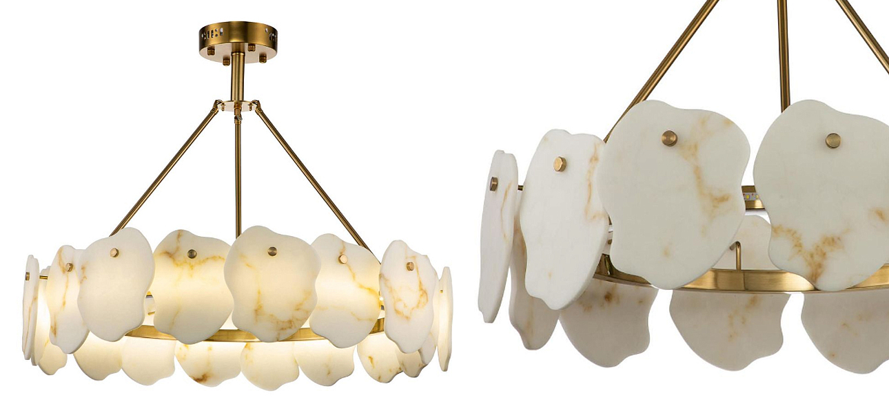 Люстра Мрамор Lucretia Marble Round Chandelier 80 см Люстра Мрамор Lucretia Marble Round Chandelier 80 см - Loft-Concept в Волгограде
