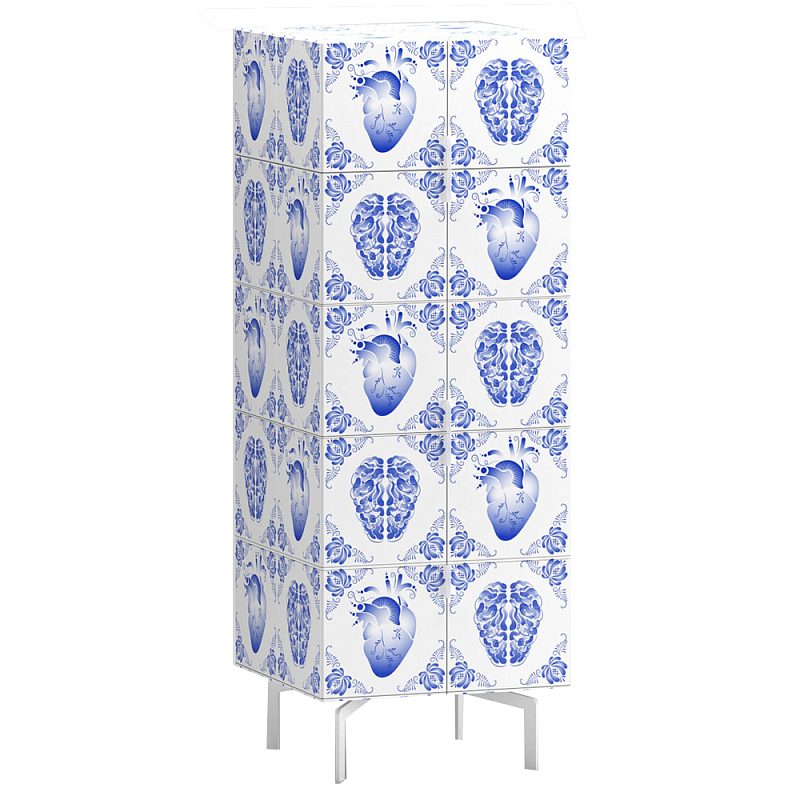 Тумба на ножках Tall Rblue Белый Синий Тумба на ножках Tall Rblue Белый Синий в Волгограде | Loft Concept