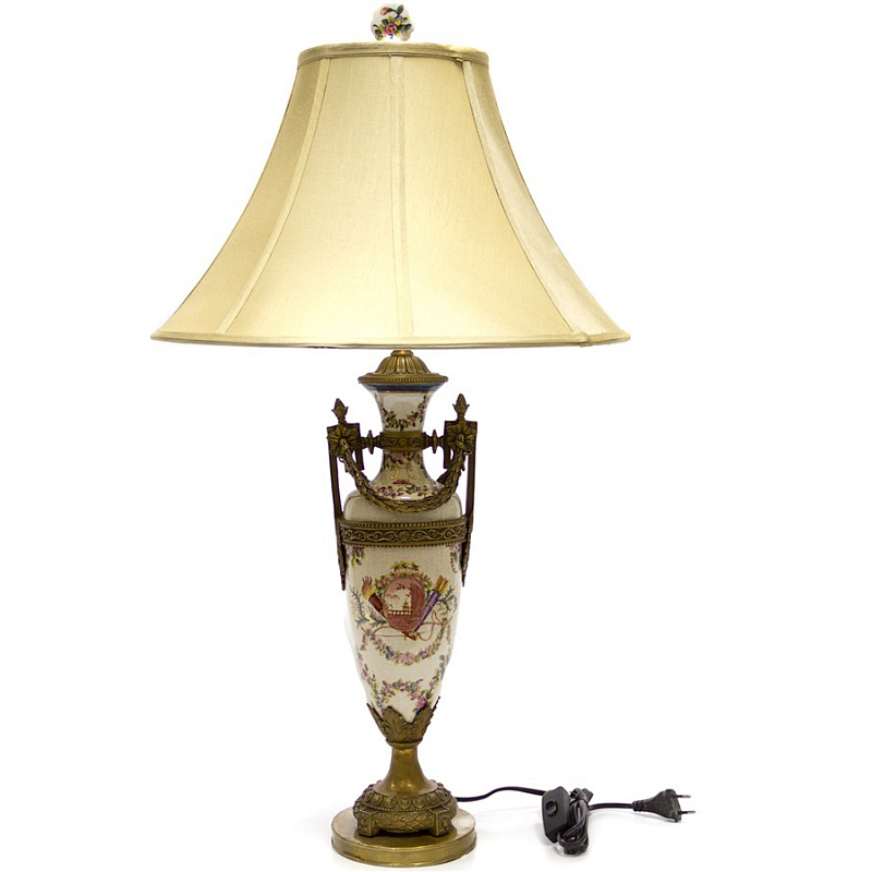 Настольная лампа Lamp Decorated With Flowers Белый Бронза Бежевый Настольная лампа Lamp Decorated With Flowers Белый Бронза Бежевый в Волгограде | Loft Concept