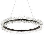 Кольцевая люстра с хрустальным декором Rowan Crystal Ring Horizontal Black Chandelier варинант исполнения - 1 | Loft Concept в Волгограде