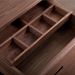 Прикроватный столик деревянный с 2-мя ящиками Moon Walnut Furniture варинант исполнения - 1 | Loft Concept в Волгограде