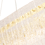 Люстра подвесная овальная с рельефными стеклянными панелями и золотым металлическим каркасом Textured Glass Chandelier варинант исполнения - 3 | Loft Concept в Волгограде