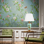 Настольная лампа голубая с изображением птиц Slip Away варинант исполнения - 5 | Loft Concept в Волгограде